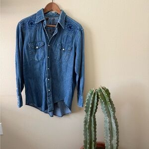 Embroidered CACTUS DESERT Denim Shirt